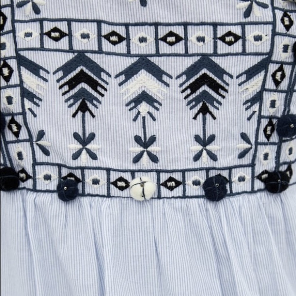 FINAL SALE!!!ZARA POMPOM & EMBROIDERY DRESS